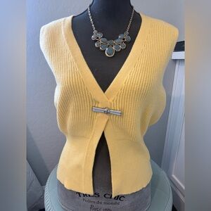 Commense Yellow V-Neck Sweater Vest (size M, NWT)
